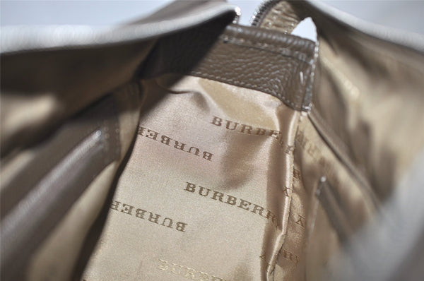 Authentic BURBERRY Vintage Nova Check Nylon Leather Hand Bag Khaki Green 2564K