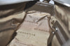 Authentic BURBERRY Vintage Nova Check Nylon Leather Hand Bag Khaki Green 2564K