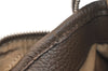 Authentic BURBERRY Vintage Nova Check Nylon Leather Hand Bag Khaki Green 2564K