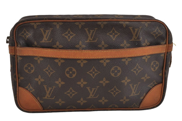 Authentic Louis Vuitton Monogram Compiegne 28 Clutch Hand Bag M51845 Junk 2565J