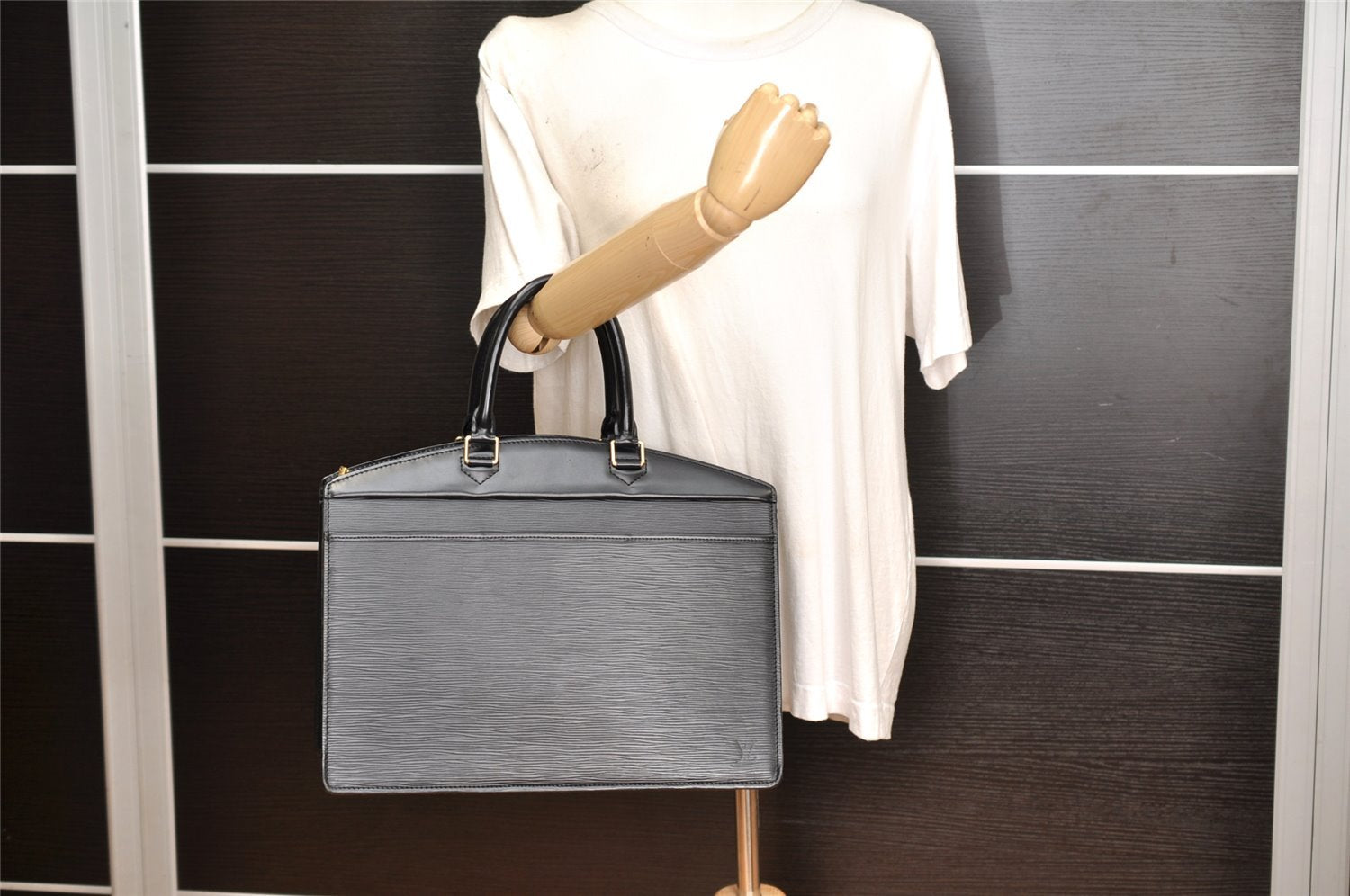 Authentic Louis Vuitton Epi Riviera Hand Bag Black M48182 LV Junk 2567K