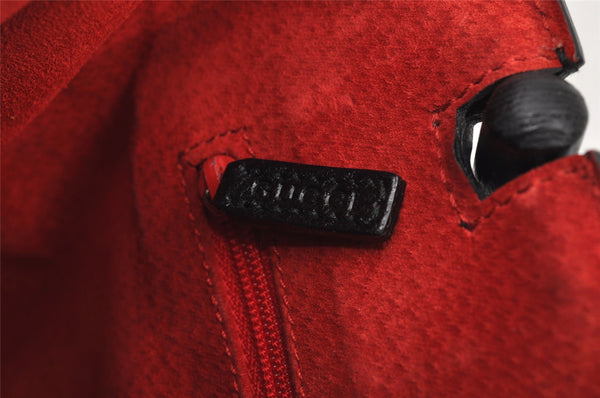 Authentic GUCCI Bamboo Vintage Hand Bag Purse Leather 0021061 Black 2568I