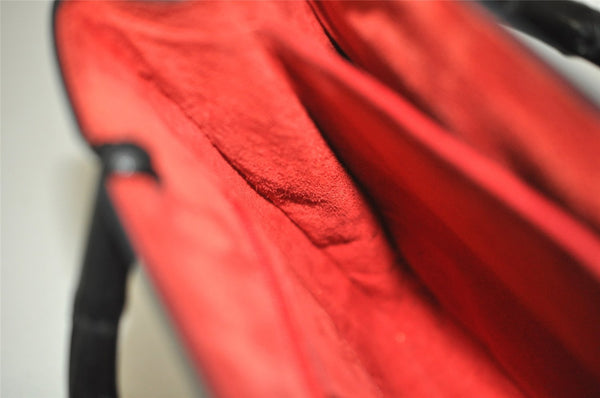 Authentic GUCCI Bamboo Vintage Hand Bag Purse Leather 0021061 Black 2568I