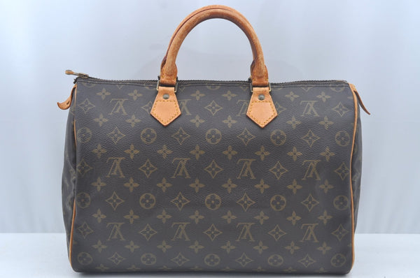 Authentic Louis Vuitton Monogram Speedy 35 Hand Boston Bag M41524 LV 2569K