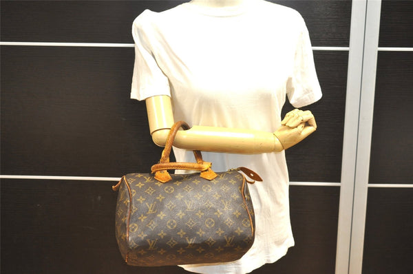 Authentic Louis Vuitton Monogram Speedy 25 Boston Hand Bag M41528 LV Junk 2570I