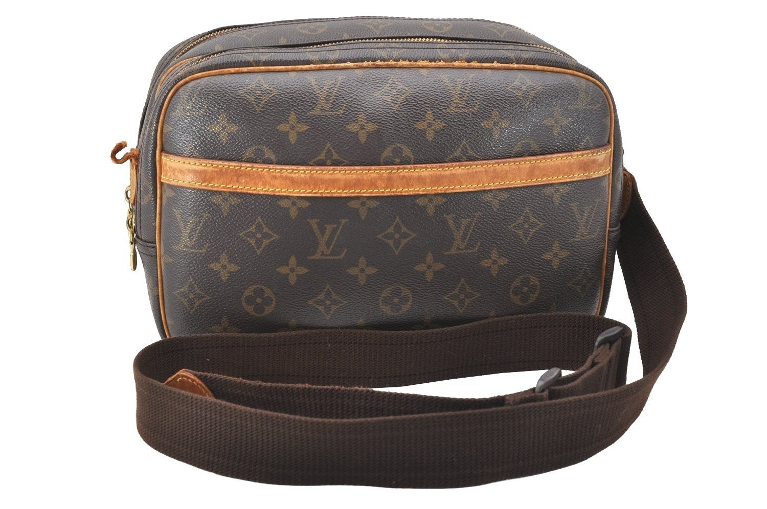 Authentic Louis Vuitton Monogram Reporter PM Shoulder Bag M45254 Junk 2570J