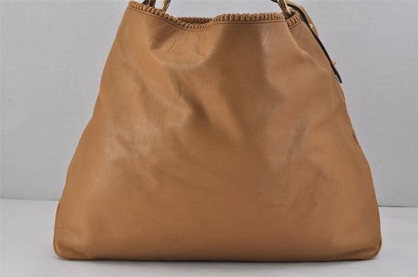 Authentic GUCCI Vintage Horsebit Shoulder Hand Bag Leather 114900 Brown 2570K