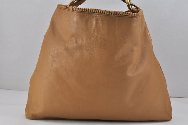 Authentic GUCCI Vintage Horsebit Shoulder Hand Bag Leather 114900 Brown 2570K