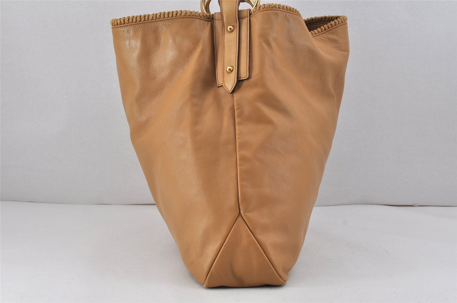 Authentic GUCCI Vintage Horsebit Shoulder Hand Bag Leather 114900 Brown 2570K
