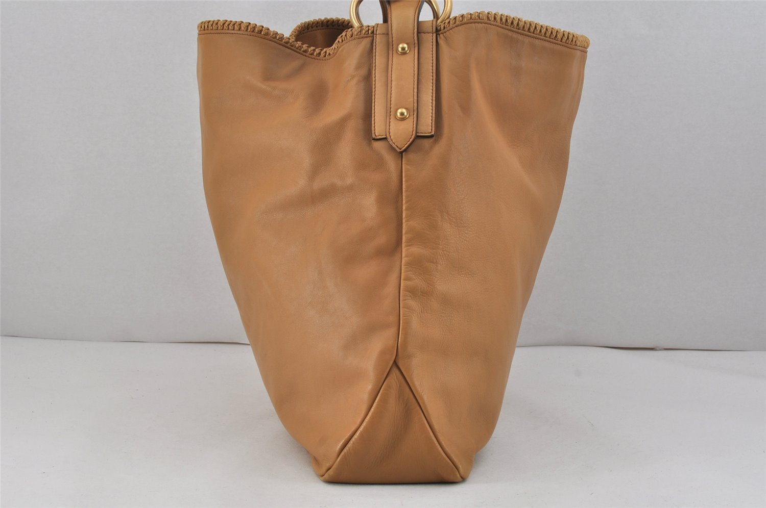 Authentic GUCCI Vintage Horsebit Shoulder Hand Bag Leather 114900 Brown 2570K