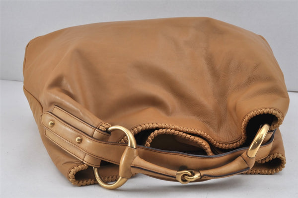Authentic GUCCI Vintage Horsebit Shoulder Hand Bag Leather 114900 Brown 2570K