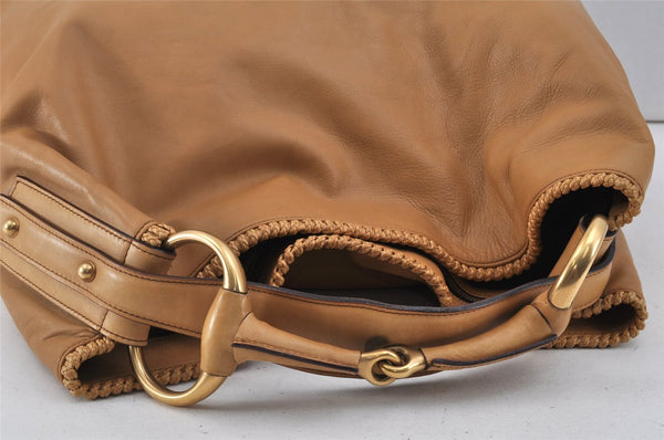 Authentic GUCCI Vintage Horsebit Shoulder Hand Bag Leather 114900 Brown 2570K