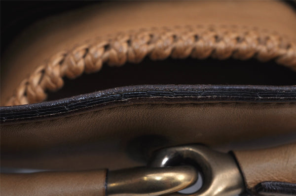 Authentic GUCCI Vintage Horsebit Shoulder Hand Bag Leather 114900 Brown 2570K