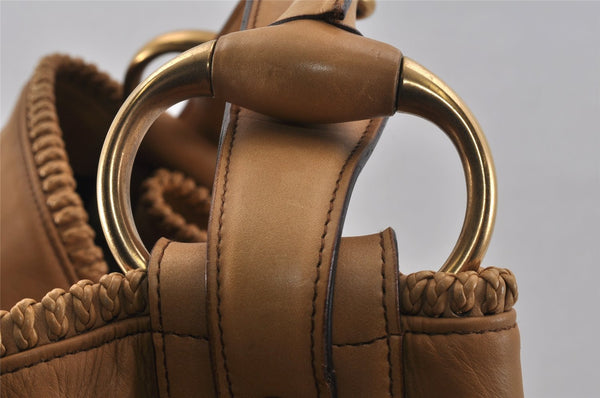 Authentic GUCCI Vintage Horsebit Shoulder Hand Bag Leather 114900 Brown 2570K