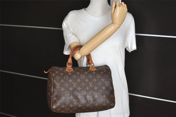 Authentic Louis Vuitton Monogram Speedy 30 Hand Boston Bag M41526 Junk 2571J