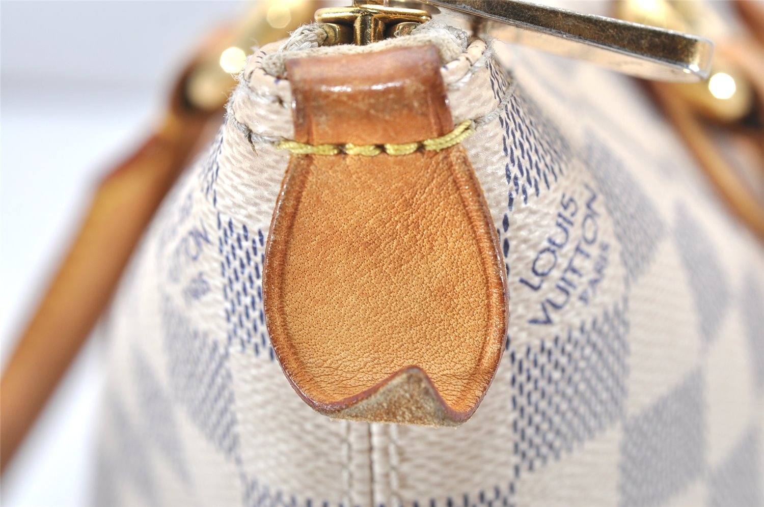 Authentic Louis Vuitton Damier Azur Saleya PM Shoulder Tote Bag N51186 LV 2571K