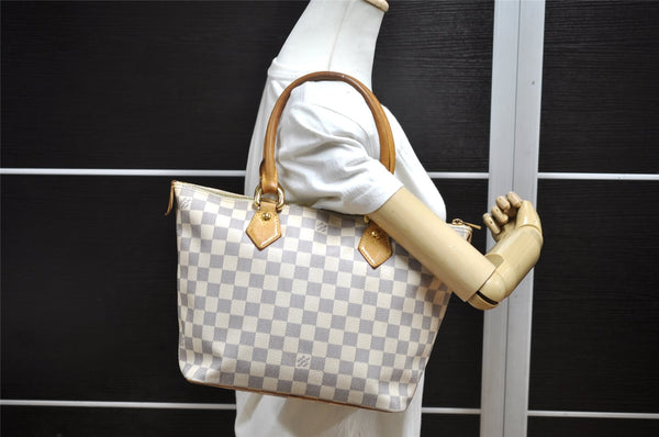 Authentic Louis Vuitton Damier Azur Saleya PM Shoulder Tote Bag N51186 LV 2571K