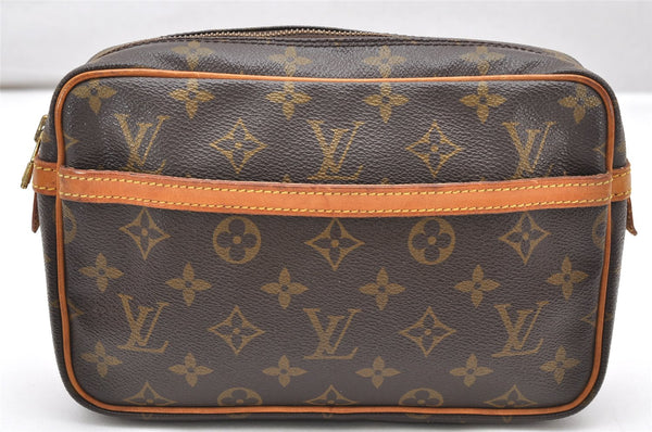 Authentic Louis Vuitton Monogram Compiegne 23 Clutch Hand Bag M51847 LV 2573K