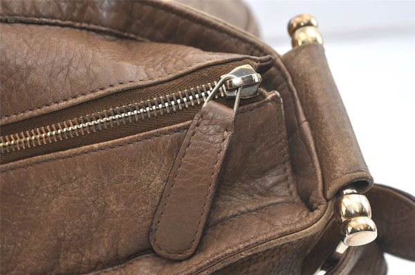 Authentic GUCCI Greenwich Shoulder Hand Bag Leather 257050 Brown 2574K