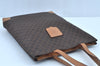 Authentic CELINE Macadam Blason Tote Hand Bag Purse PVC Leather Brown 2576H