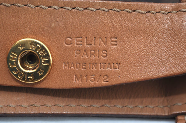 Authentic CELINE Macadam Blason Tote Hand Bag Purse PVC Leather Brown 2576H