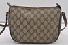 Authentic GUCCI Web Sherry Line Shoulder Cross Bag GG PVC Leather Brown 2576J