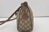Authentic GUCCI Web Sherry Line Shoulder Cross Bag GG PVC Leather Brown 2576J