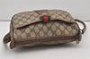 Authentic GUCCI Web Sherry Line Shoulder Cross Bag GG PVC Leather Brown 2576J
