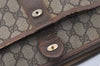 Authentic GUCCI Web Sherry Line Shoulder Cross Bag GG PVC Leather Brown 2576J