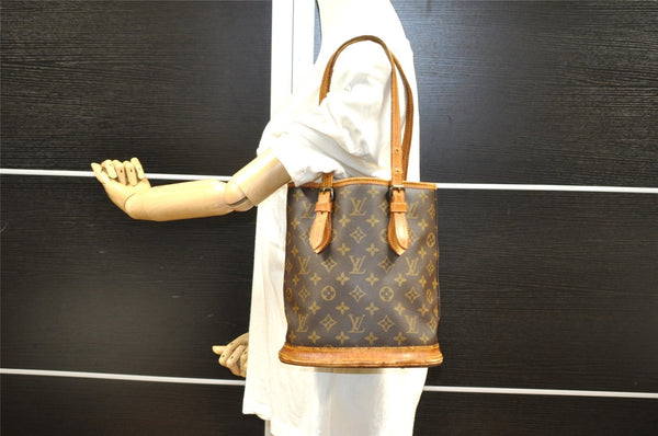 Authentic Louis Vuitton Monogram Bucket PM Shoulder Tote Bag Old Model LV 2577I