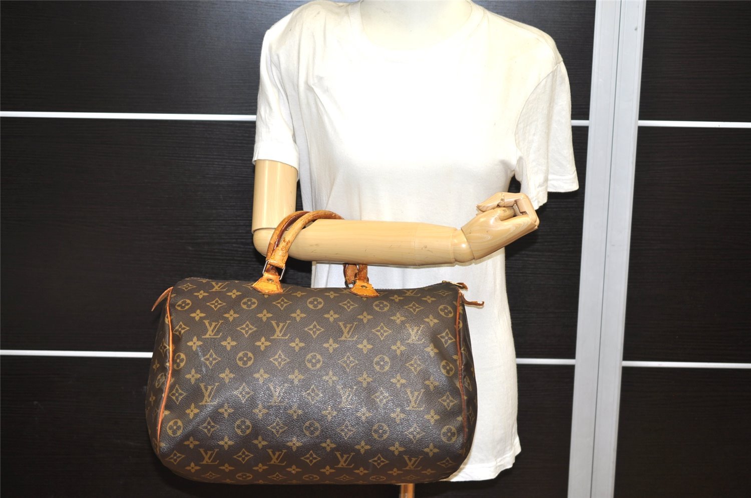 Authentic Louis Vuitton Monogram Speedy 35 Hand Boston Bag M41524 LV 2578K