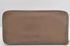 Authentic HERMES Azap Silk In Long Wallet Purse Leather Brown Box 2580K