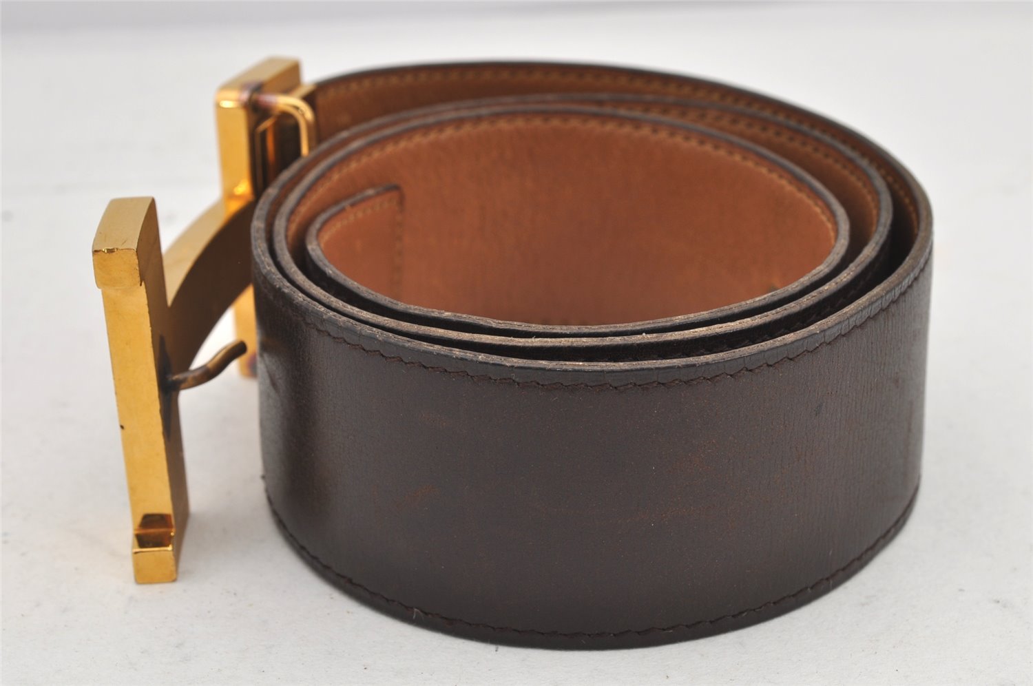 Authentic HERMES Vintage Leather Belt Reversible 30.7-32.3