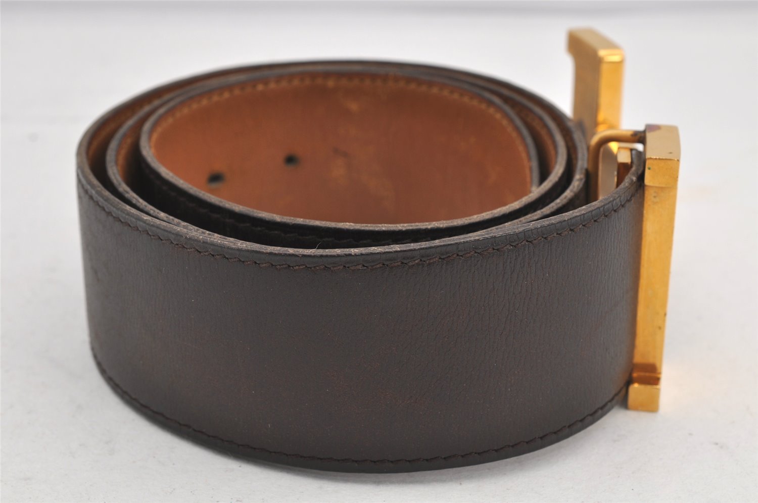 Authentic HERMES Vintage Leather Belt Reversible 30.7-32.3