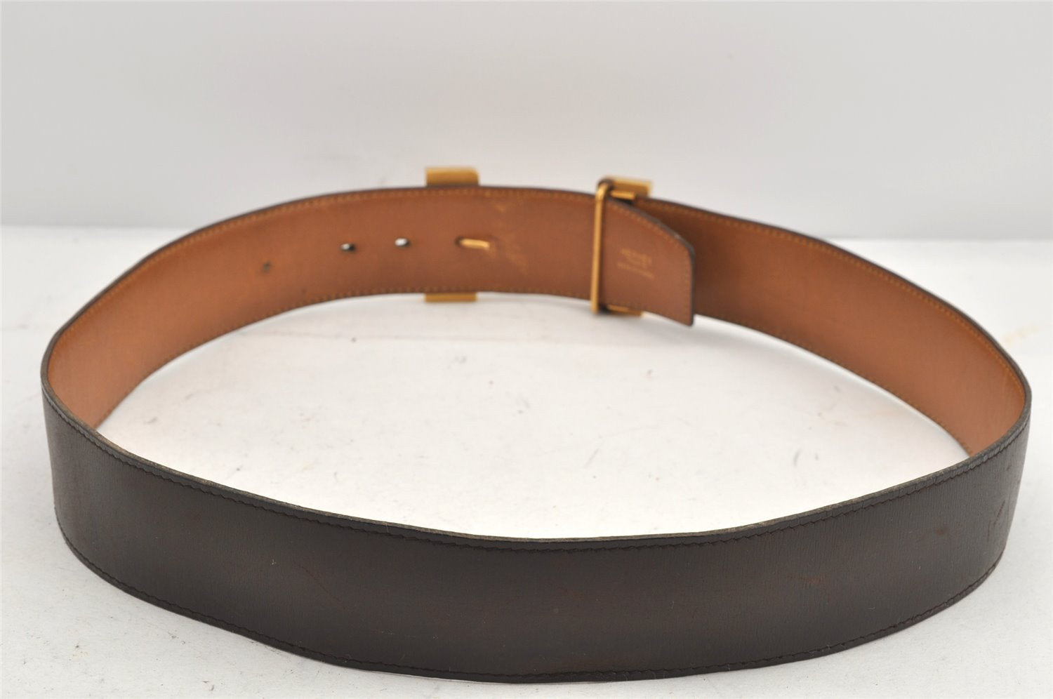 Authentic HERMES Vintage Leather Belt Reversible 30.7-32.3