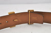 Authentic HERMES Vintage Leather Belt Reversible 30.7-32.3" Brown 2581K