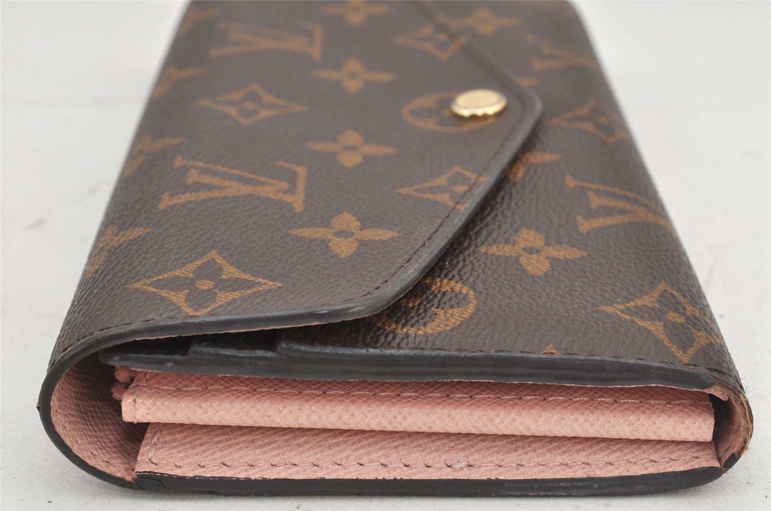 Authentic Louis Vuitton Monogram Portefeuille Sarah Wallet Pink M62235 LV 2583K