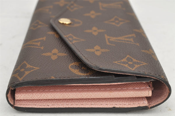 Authentic Louis Vuitton Monogram Portefeuille Sarah Wallet Pink M62235 LV 2583K