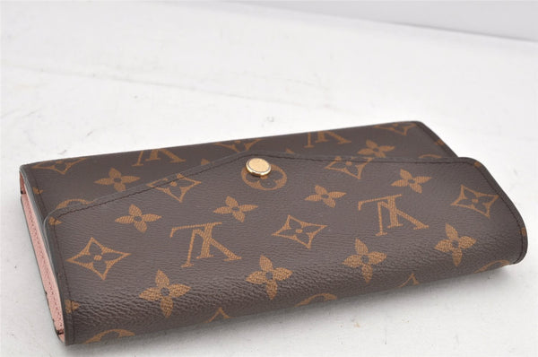 Authentic Louis Vuitton Monogram Portefeuille Sarah Wallet Pink M62235 LV 2583K