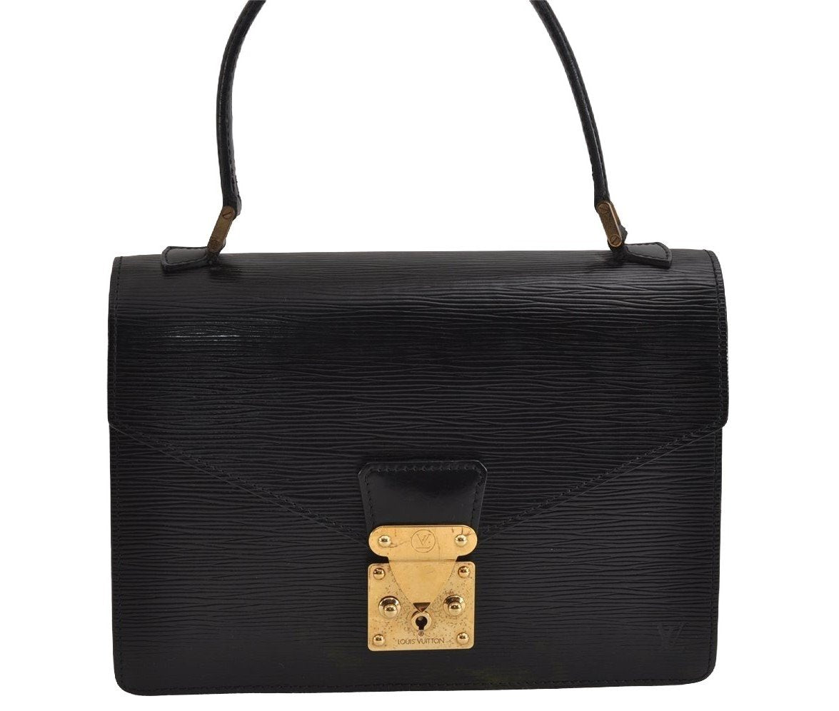 Authentic Louis Vuitton Epi Concorde Hand Bag Purse Black M52132 LV 2584J