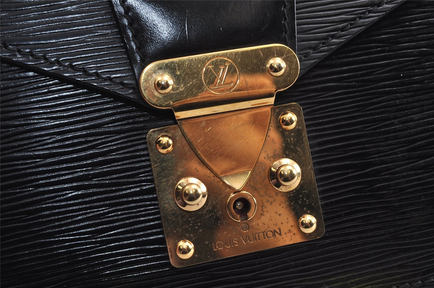 Authentic Louis Vuitton Epi Concorde Hand Bag Purse Black M52132 LV 2584J