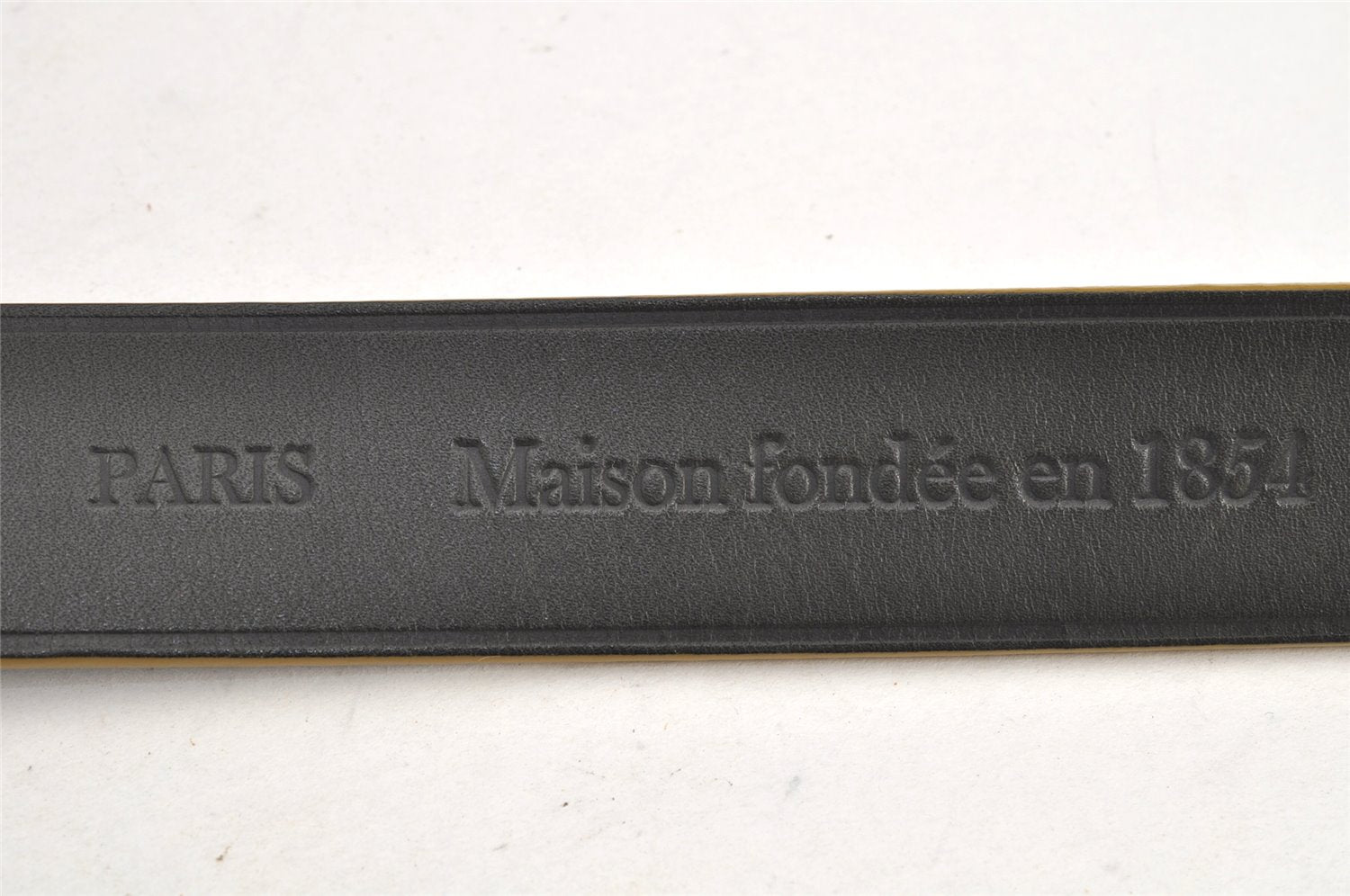 Auth Louis Vuitton Leather Belt Maison fondee en 1854 35.4