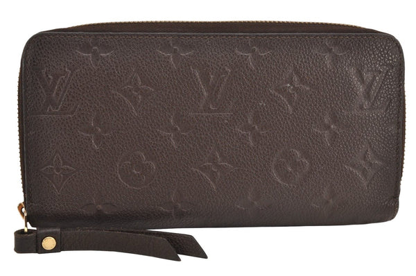 Authentic Louis Vuitton Monogram Empreinte Zippy Wallet Brown M60548 LV 2585K