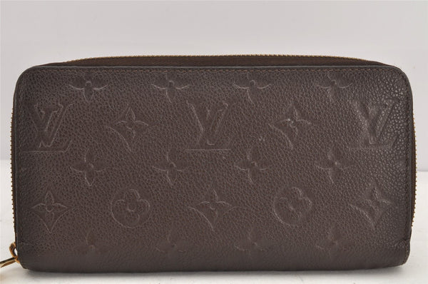 Authentic Louis Vuitton Monogram Empreinte Zippy Wallet Brown M60548 LV 2585K