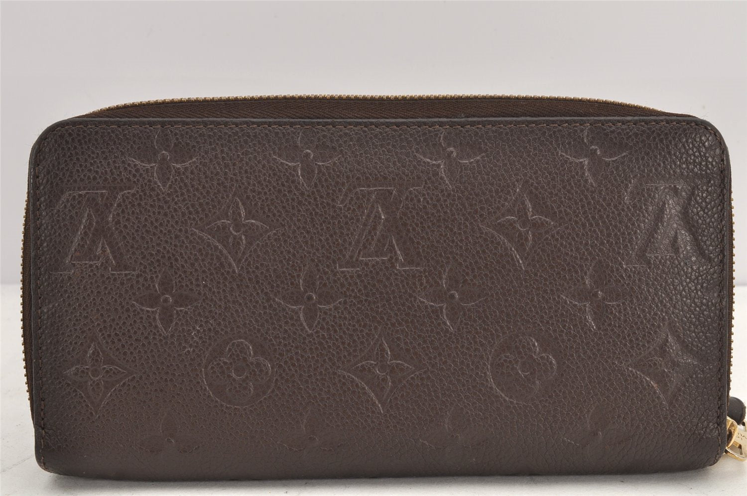 Authentic Louis Vuitton Monogram Empreinte Zippy Wallet Brown M60548 LV 2585K