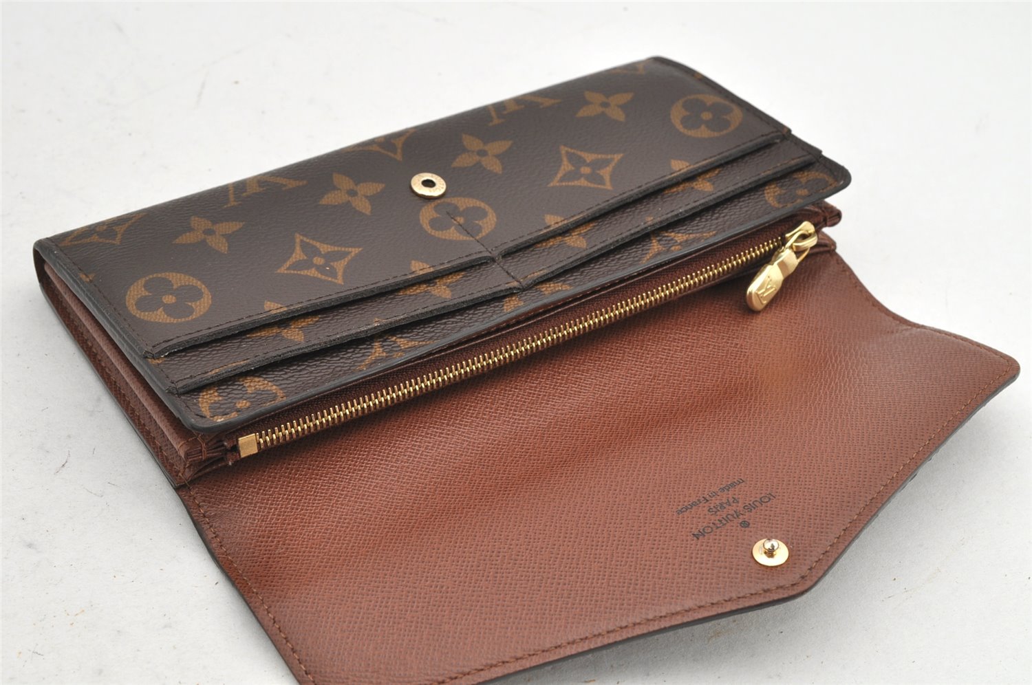 Authentic Louis Vuitton Monogram Portefeuille Sarah Purse Wallet M60531 LV 2586K