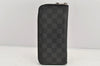 Authentic Louis Vuitton Damier Graphite Zippy Wallet Vertical N63095 LV 2587K