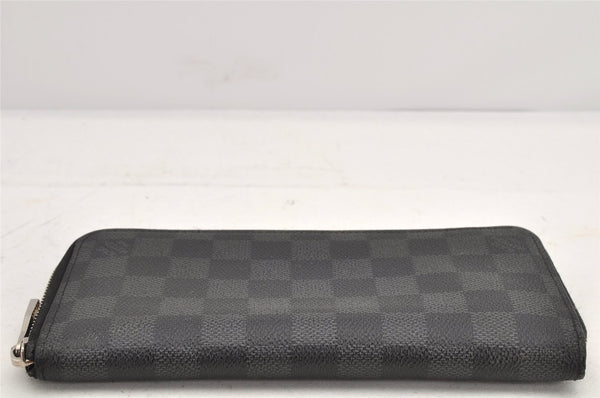 Authentic Louis Vuitton Damier Graphite Zippy Wallet Vertical N63095 LV 2587K