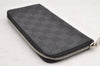 Authentic Louis Vuitton Damier Graphite Zippy Wallet Vertical N63095 LV 2587K