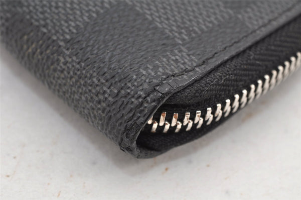 Authentic Louis Vuitton Damier Graphite Zippy Wallet Vertical N63095 LV 2587K